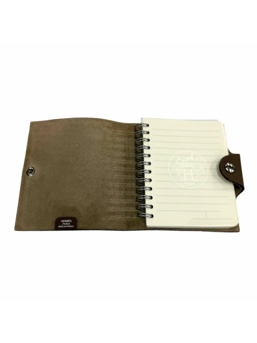 Hermes Ulysse Mini Notebook Cover Togo Etoupe Silver Sellier Agenda